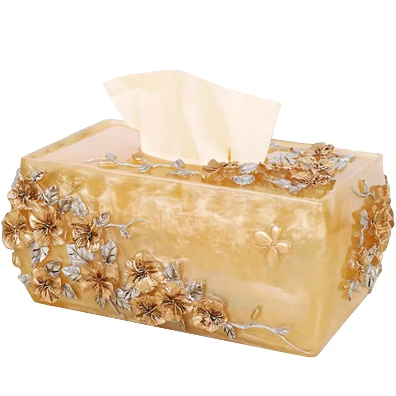 

Tissue box Remote control Storage box European creative resin Living room pumping carton Fashion household goods paper pumping