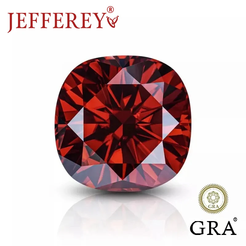 

Plated Pomegranate Red Loose Moissanite Asscher Brilliant Cut D VVS Lab Gemstone Stones 1CT-3CT For Jewelry Marking with GRA