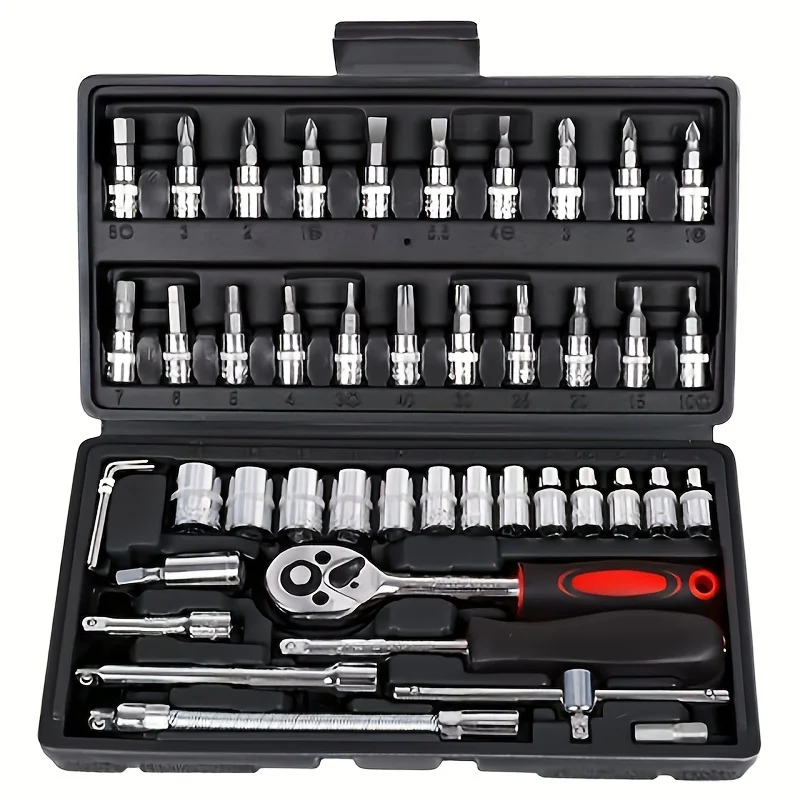 Complete Auto Mechanic Tool Kit - Premium Ratchet & Screwdriver Set, Ultra-Portable for Car, Bike & Motorcycle Maintenance