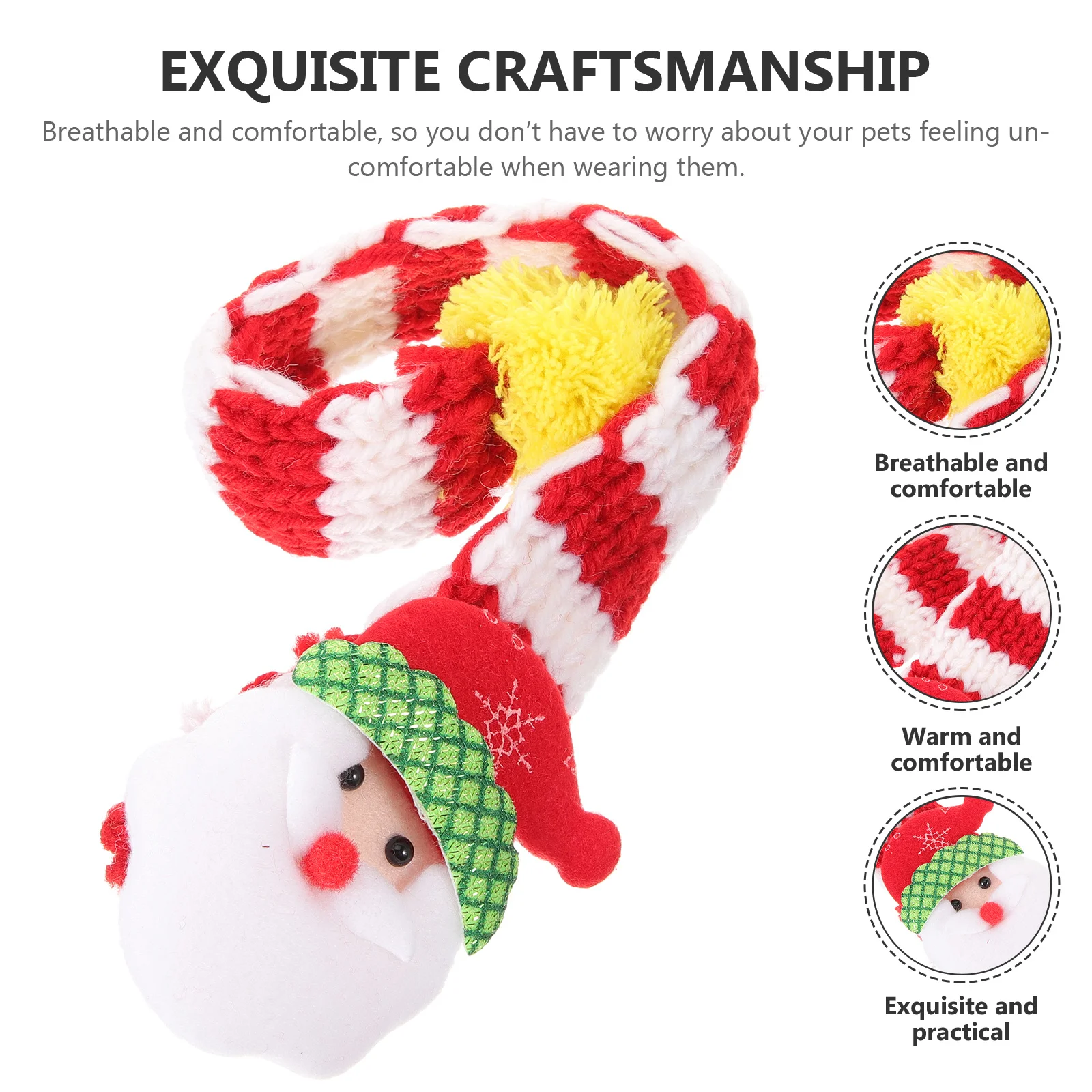 

Christmas Santa Clause Warm Pet Scarf Comfortable Knit Breathable Cat Dog Scarf Holiday Gift Dog Clothing Christmas Gift