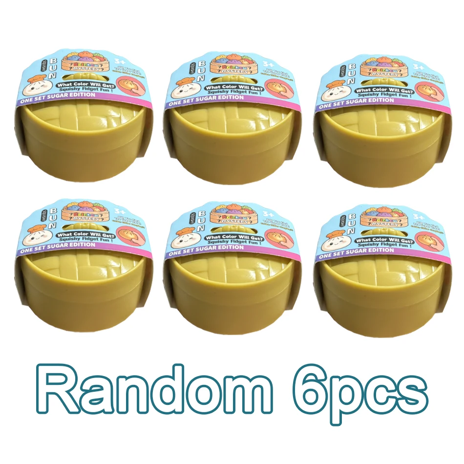 Glitzer-Dumpling-Squishy mit Box – Sensorischer Dampfgarer aus weichem TPR-Teig für Dekompression, Fidget-Spielzeug, Stressabbau-Geschenk