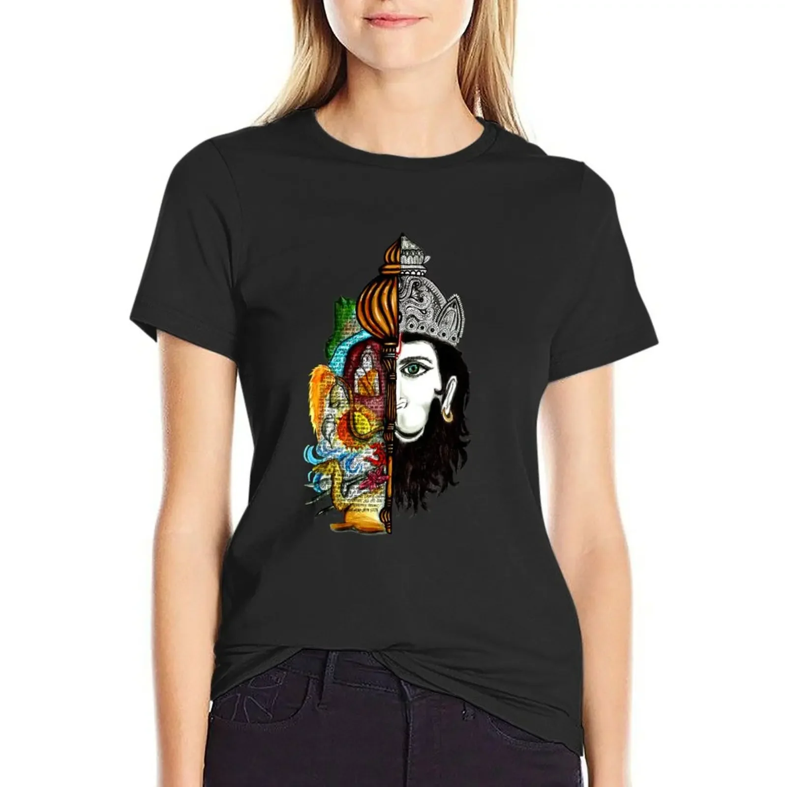 

Lord Hanuman T-Shirt oversized plus size tops tops tees oversized workout shirts for Women