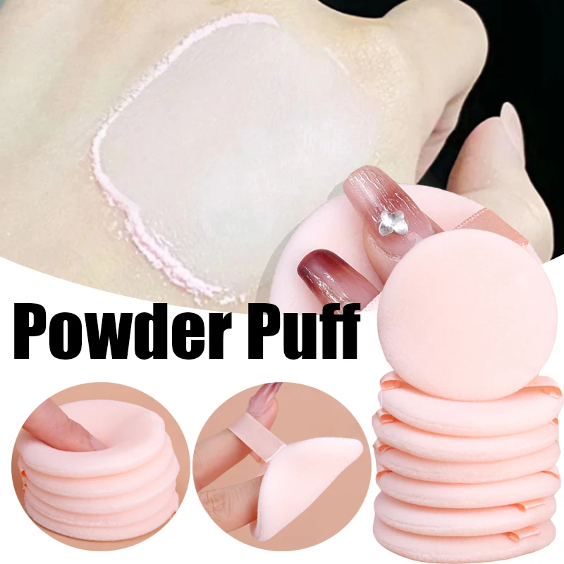 5/10Pcs Round Powder Puff Professional Foundation Puff Portable Soft Velvet Concealer Cosmetics Puff Makeup Sponge Beauty Tools