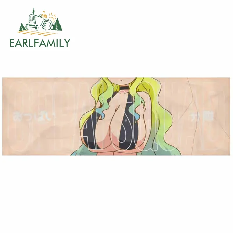 

EARLFAMILY 13cm x 4.5cm Waifu Lucoa Anime Slap Car Stickers Sunscreen Dragon Sexy Laptop Decal Fashionable Windows Car Goods