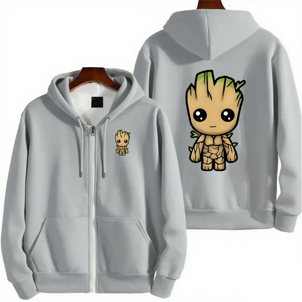 

Men I Am Groot Cartoon Hoodie Spring Autumn Women Oversized Sweatshirt With Zipper New Couple street Coat