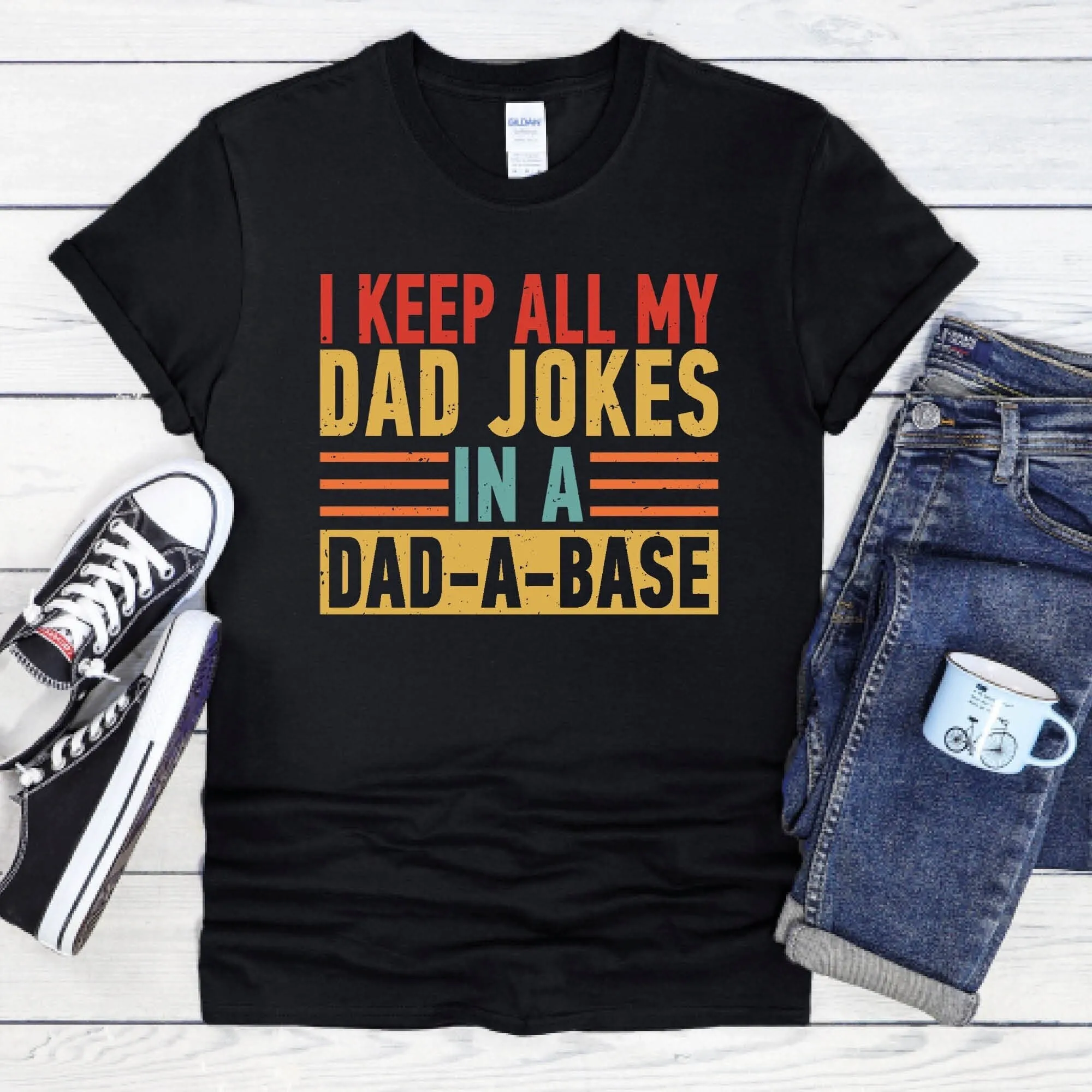 I Keep All My Dad Jokes In A Base T Shirt Best For New Daddy Father'S Day