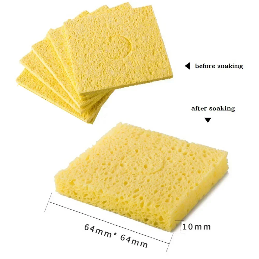 5pcs High Temperature Resistant Cleaning Sponge For Electric Welding Soldering Iron Remove Solder Residue PCB Component Cleaning