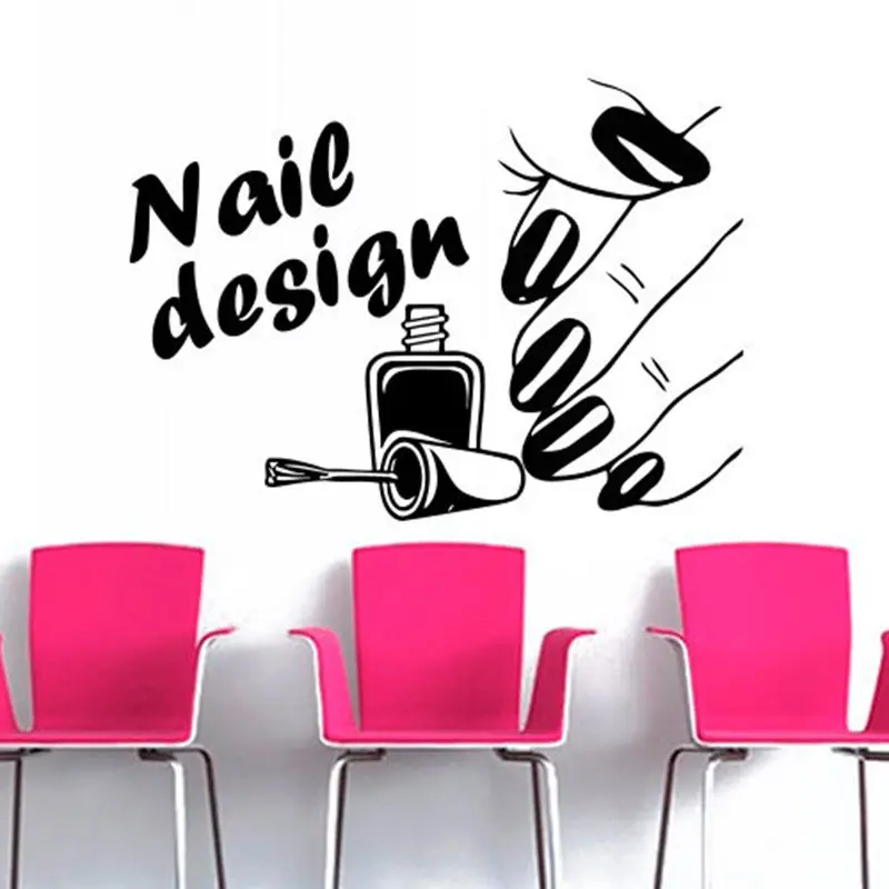 

Nail Art Salon Shop Wall Decal Beauty Salon Glass Sticker Vinyl Decor Mural