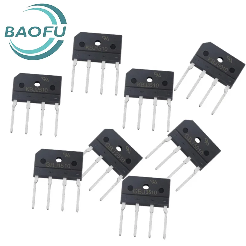 

5PCS GBJ1510 GBJ2510 GBJ3510 GBJ5010 KBJ1510 KBJ2510 KBJ3510 KBJ5010 1000V 15A 25A 35A 50A Bridge Rectifier