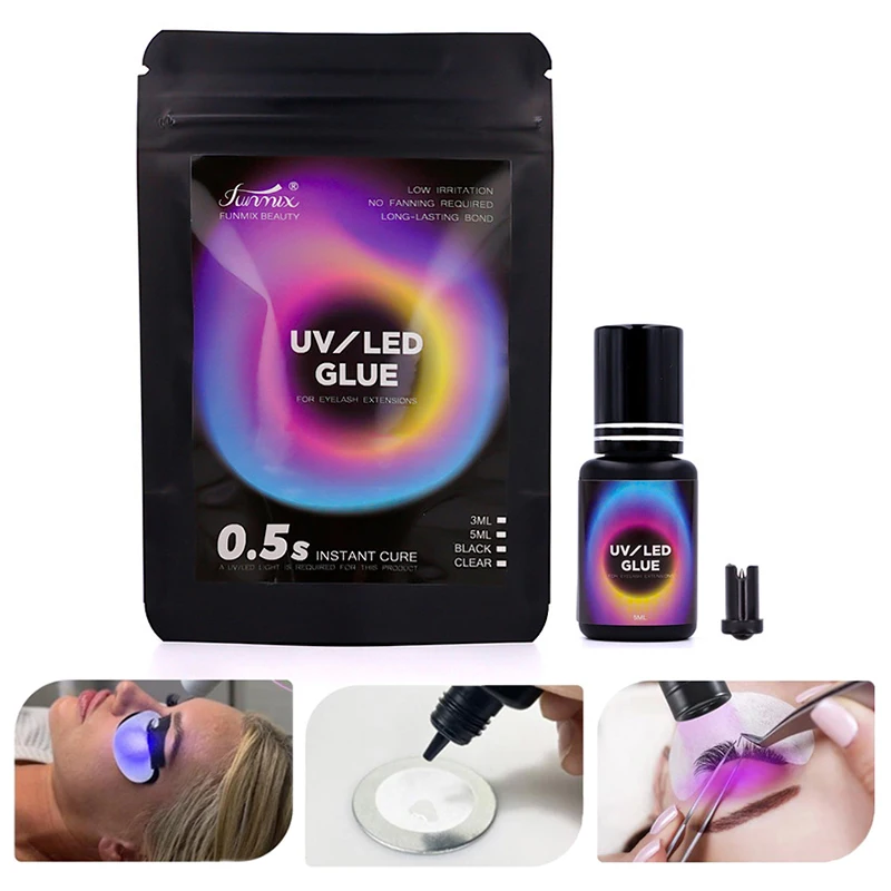 1 قطعة 3/5 مللي UV LED مصباح التجفيف السريع رمش الغراء المنور 1S علاج سريع الغراء رمش المهنية رمش الغراء ماكياج أداة #3