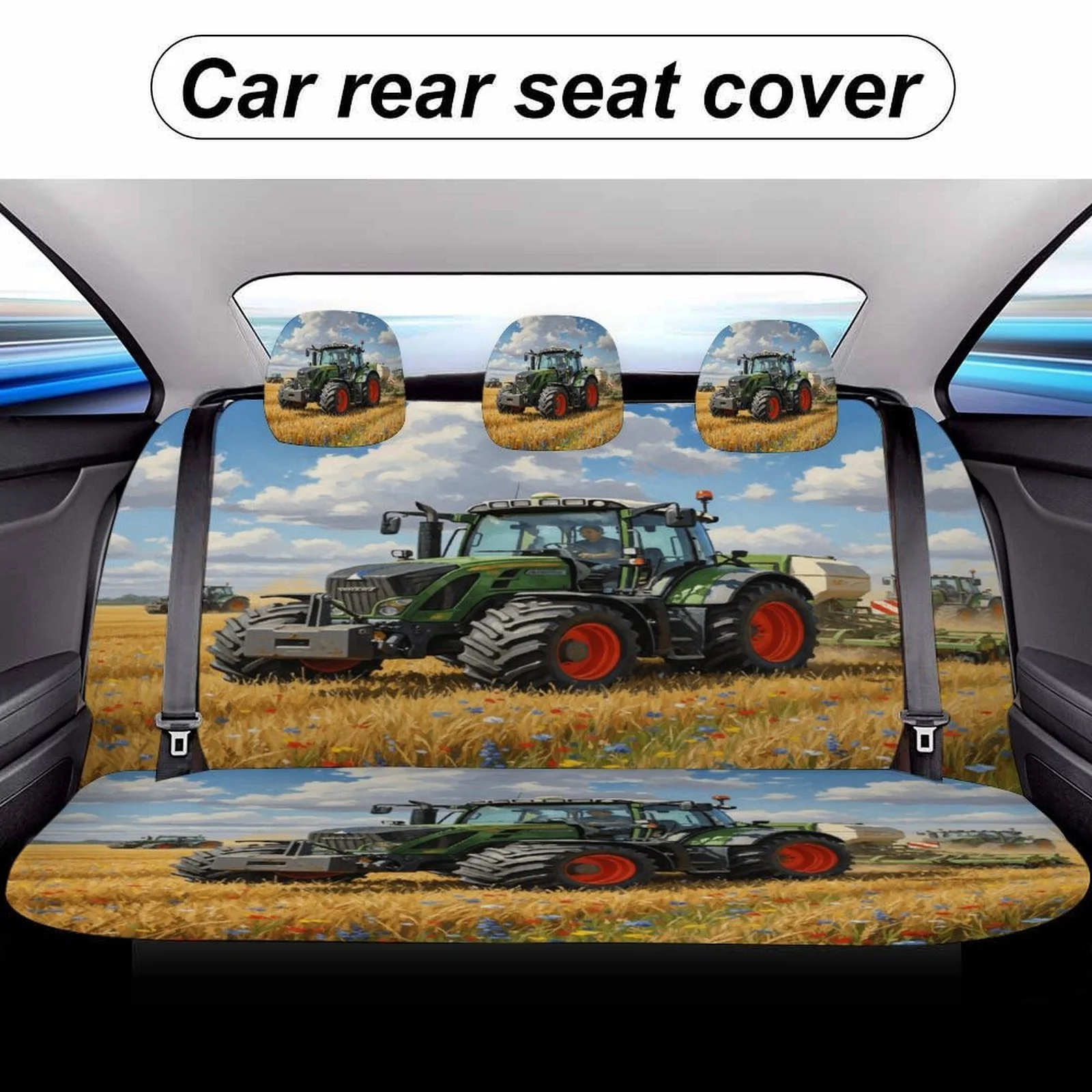 Set Of Car Covers Featuring A Tractor Design, Suitable For Various Vehicles. Stylish And Breathable, These Decorative Covers Pro