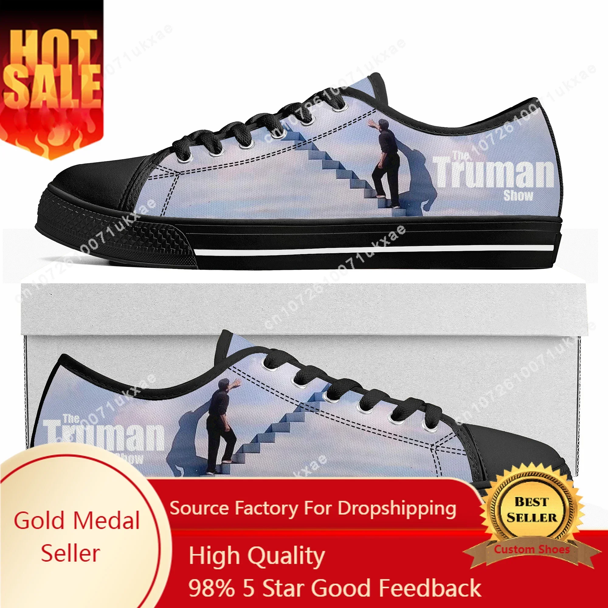 

truman show Low Top Sneakers Mens Womens Teenager High Quality Jim Carrey Canvas Sneaker couple Casual Shoes Customize DIY Shoe