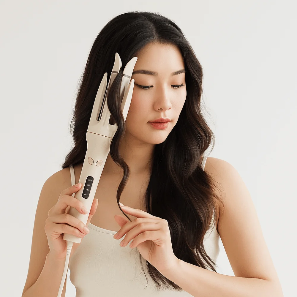 

28mm Barrel Automatic Hair Curler Anti-Tangle Design Negative Ions Technology Rotating Curl Iron Ceramic Coating Quick Styling