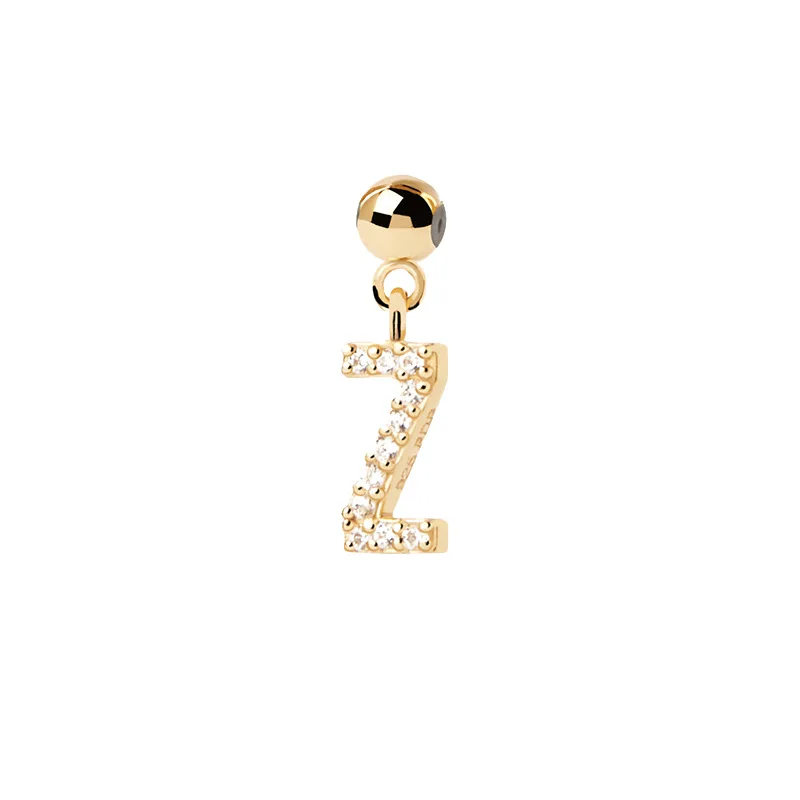 Birthday Gift DIY Personalised Fashion925 Sterling Silver Necklace Numbers Letters Pendant Charms