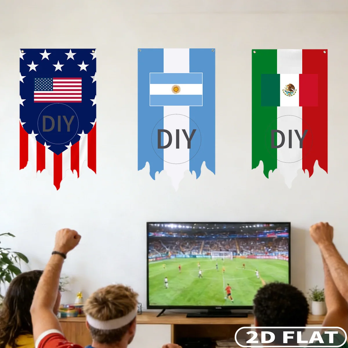 

1 шт. Индивидуальные флаги для футбольных матчей - дизайн с эффектом пламени, флаги команды и декор для игрового дня, для поддержки вашей команды