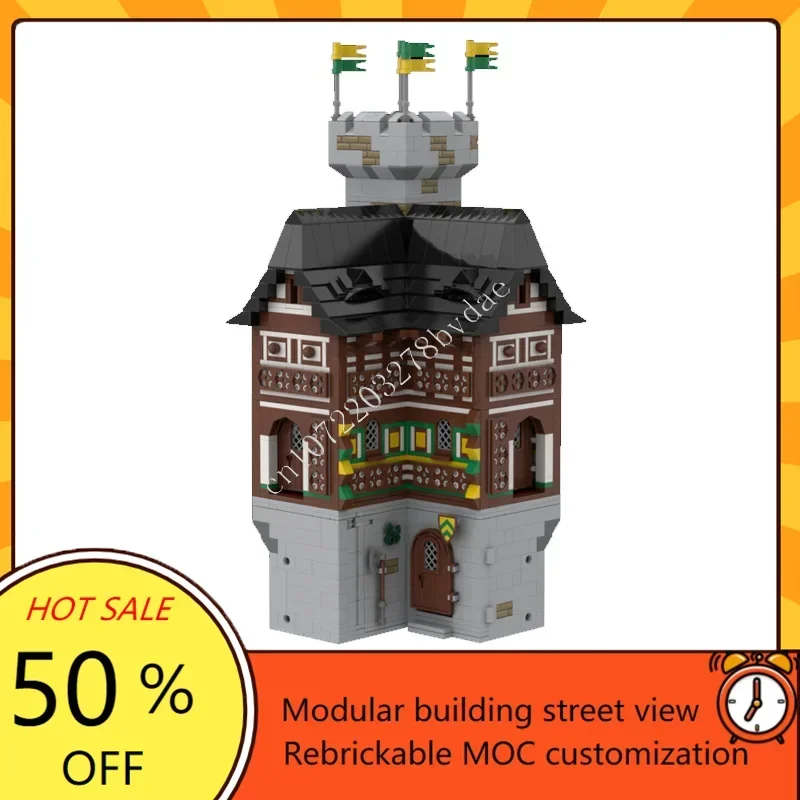 1890 pçs bidenhoenfels castelo modular moc kit criativo vista de rua arquitetura personalizada diy montagem modelo presentes para crianças idades
