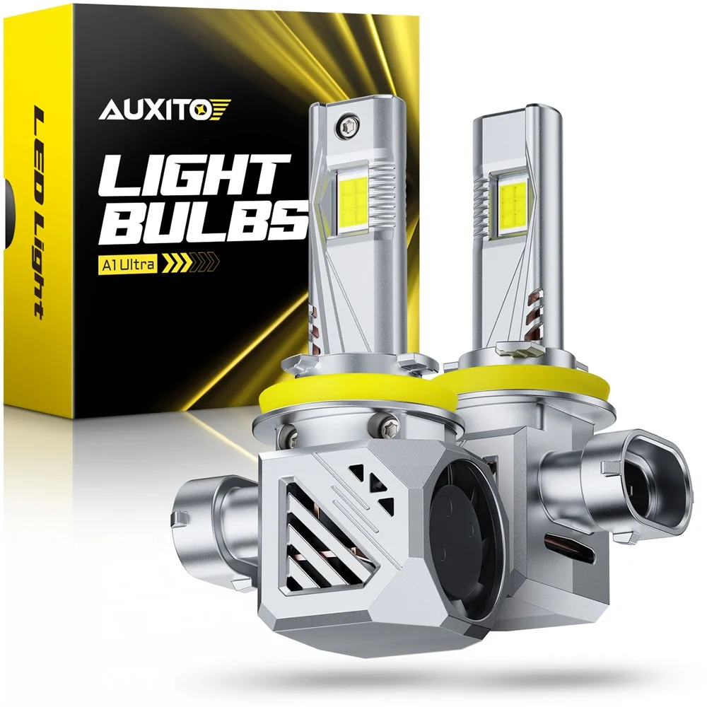 

2Pcs AUXITO Canbus H11 Turbo LED 9005 HB3 9006 HB4 Headlights With Fans White High/Low Beam Lamps 25000LM 80W Ultra Powerful 12V