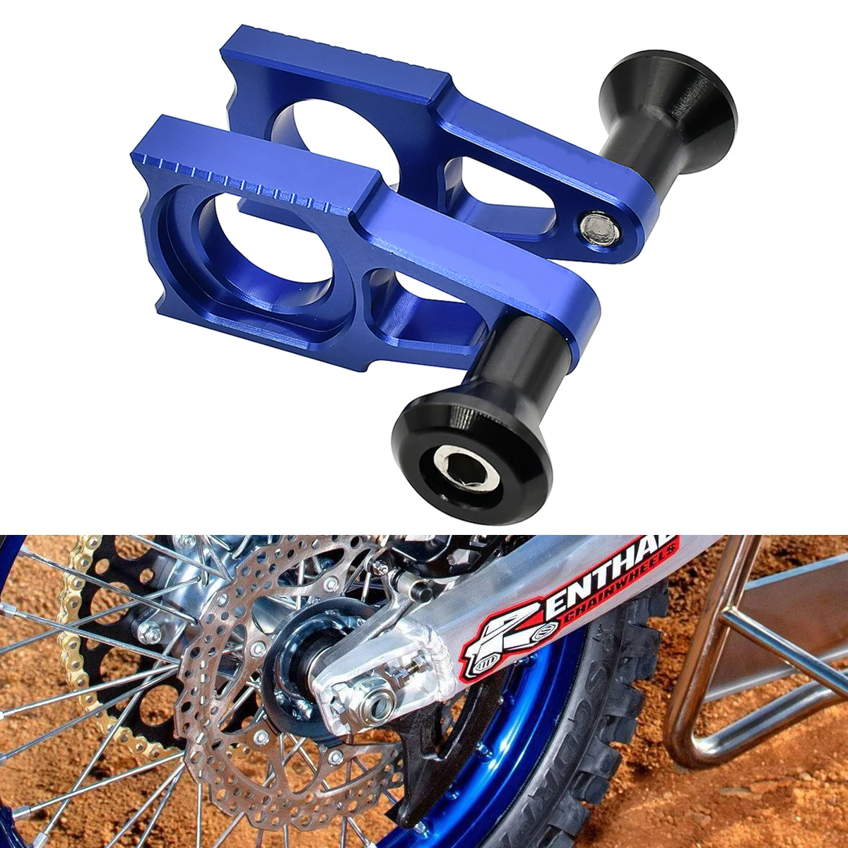 CNC Rear Chain Adjuster Axle Block For YAMAHA YZ250F YZ450F YZ125 YZ250 YZ250X YZ250FX WR250F WR450F WR250R WR250X 2002-2022