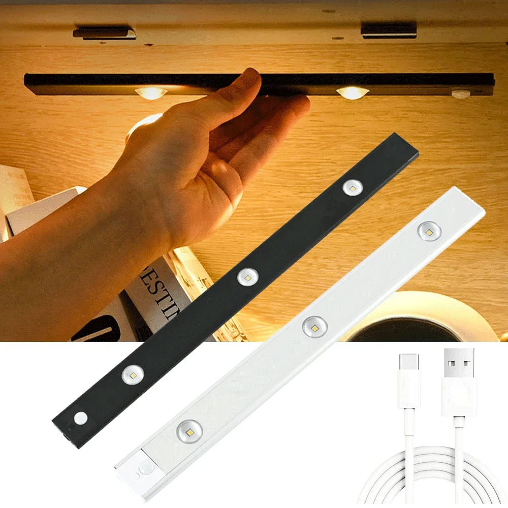 Veilleuse LED USB avec capteur de mouvement, sans fil, ultra mince, refroidisseur de vin, lumière pour armoire de cuisine, chambre à coucher, éclairage intérieur