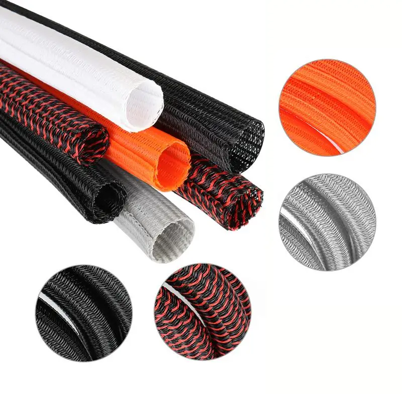 Self-Closed Braided Sleeve 5 8 10 13 16 Mm PET Insulated Wrap Cable Casing For Computer TV Wire Protect Line Wrap Cover