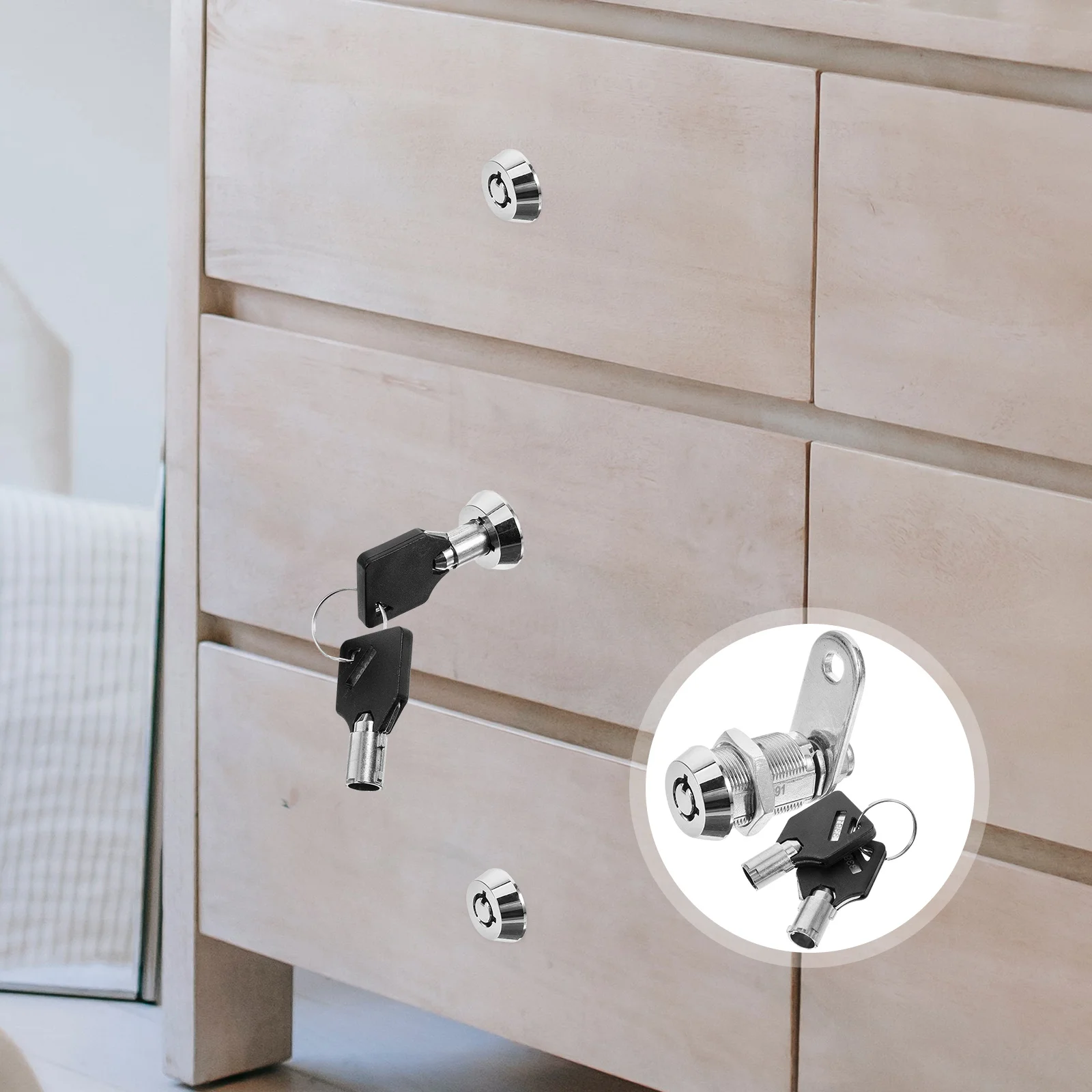 

Stainless Steel Cam Locks Cabinet Drawer Lock With Keys Heavy Duty Security Flush Cylinder Electric Box Showcase Cupboard File