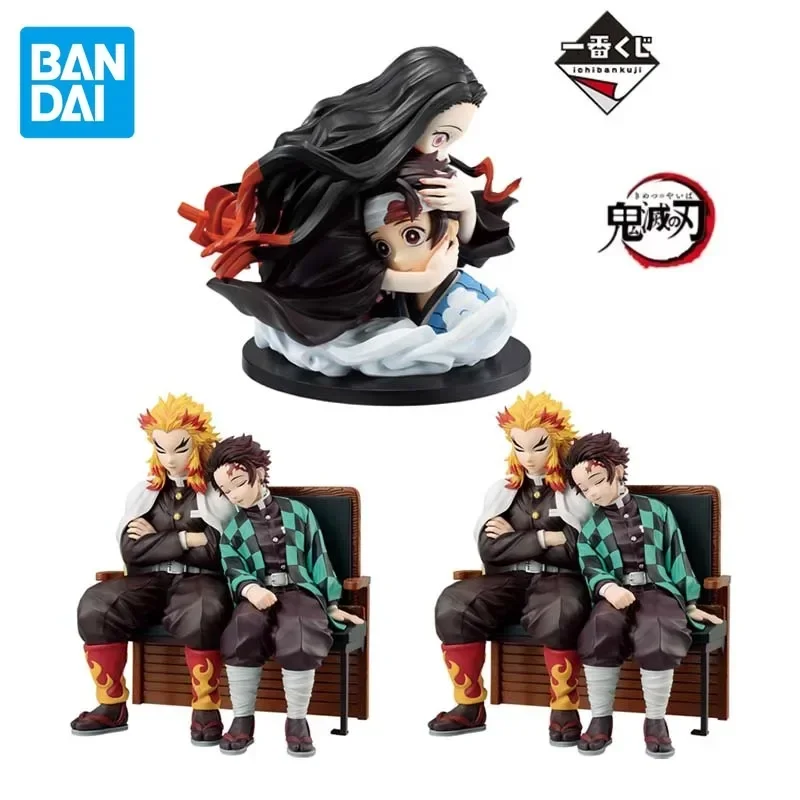 BANDAI Original Ichiban Kuji Demon Slayer Kamado Tanjirou Nezuko Kyoujurou ArtScale Memoria Anime Action Figures Toys Kids Gift