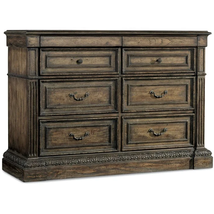 

+High Quality Furniture Bedroom Antique Tall Media Chest Wooden 6 Chest of Drawers
