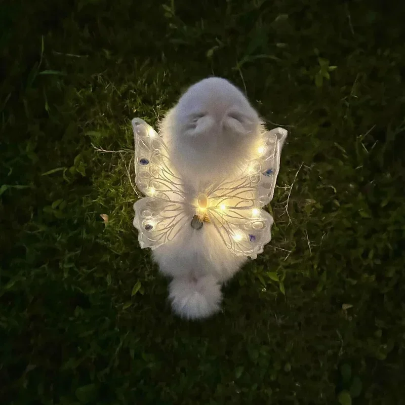 Dog wings glowing butterfly back decoration puppy summer clothes chest back decoration small dog Pomeranian Teddy Bigbear