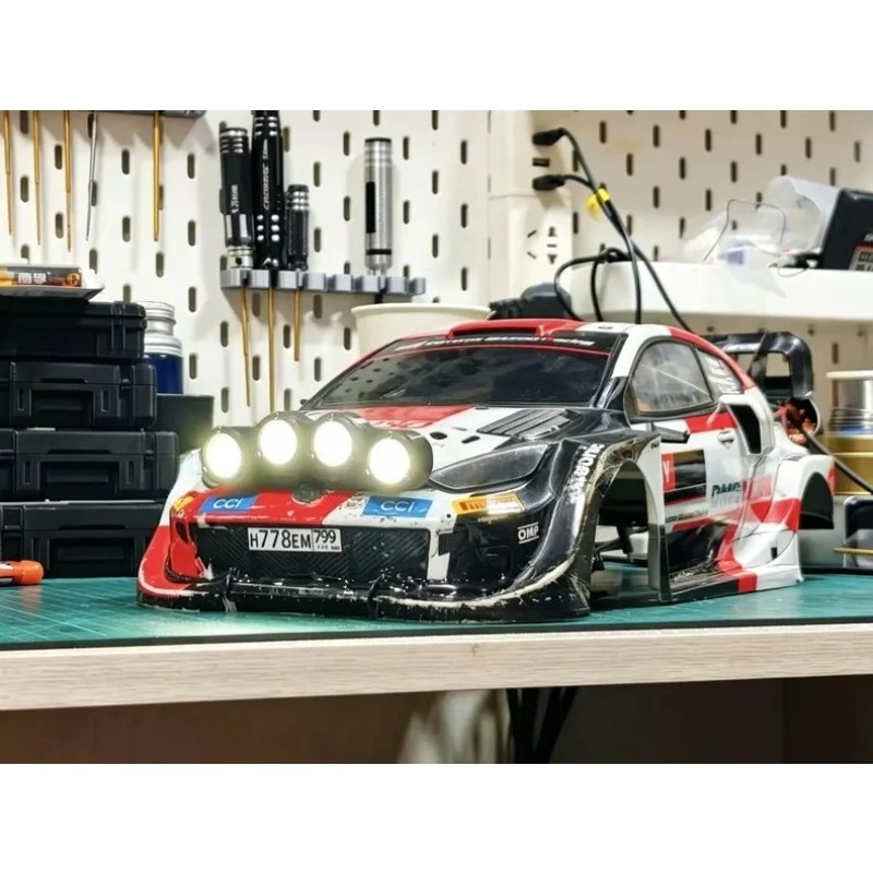 1/10 RC Rally Car 4PCS LED Spotlight Set 3D Printed Bumper Light Impact Resistant Upgrade for Tamiya Tt02 Subaru RLAARLO XTS S10