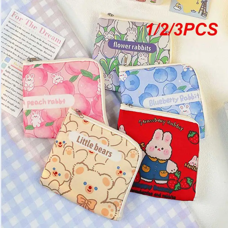 1/2/3PCS Tampon Organiser Bag Zipper Large Capacity Convenient Small Storage Bag Sanitary Napkin Storage Bag Large Opening