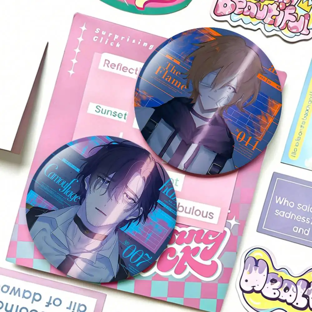 

M-Milgram Shidou Kirisaki Es Yuno Kashiki Mu Kusunoki Badges 25 32 44 58 75 mm Round Fans Collect Friends Gifts Brooch Souvenir