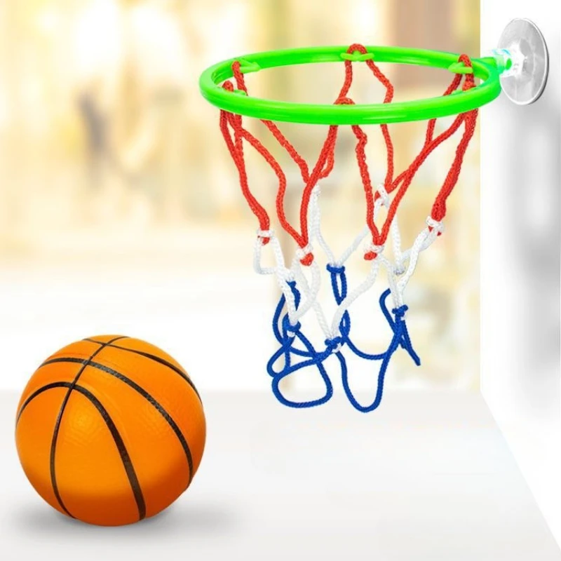 小さなバスケットボールセット、手首にフィットするしっかりとしたゴム製の弾力性のあるボール、子供の運動、シューティングテーブルゲームのおもちゃ、スポーツ玩具