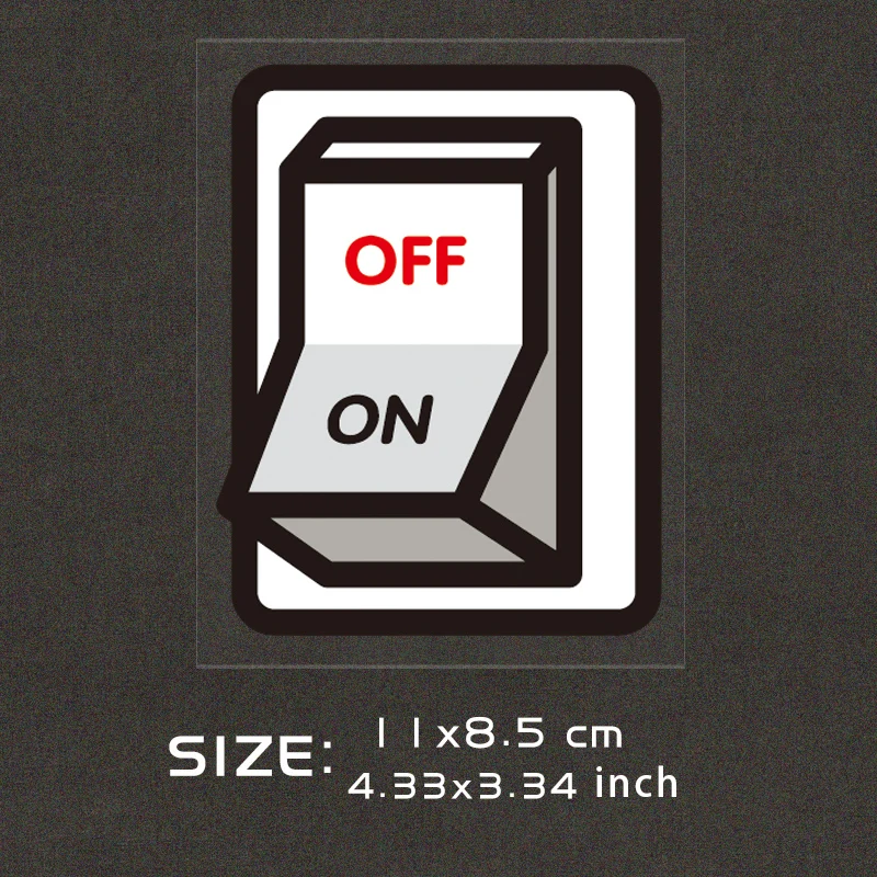 1Pc Funny Switch Button Vinyl Sticker, Waterproof Decal for Laptop and Car Interior Decoration