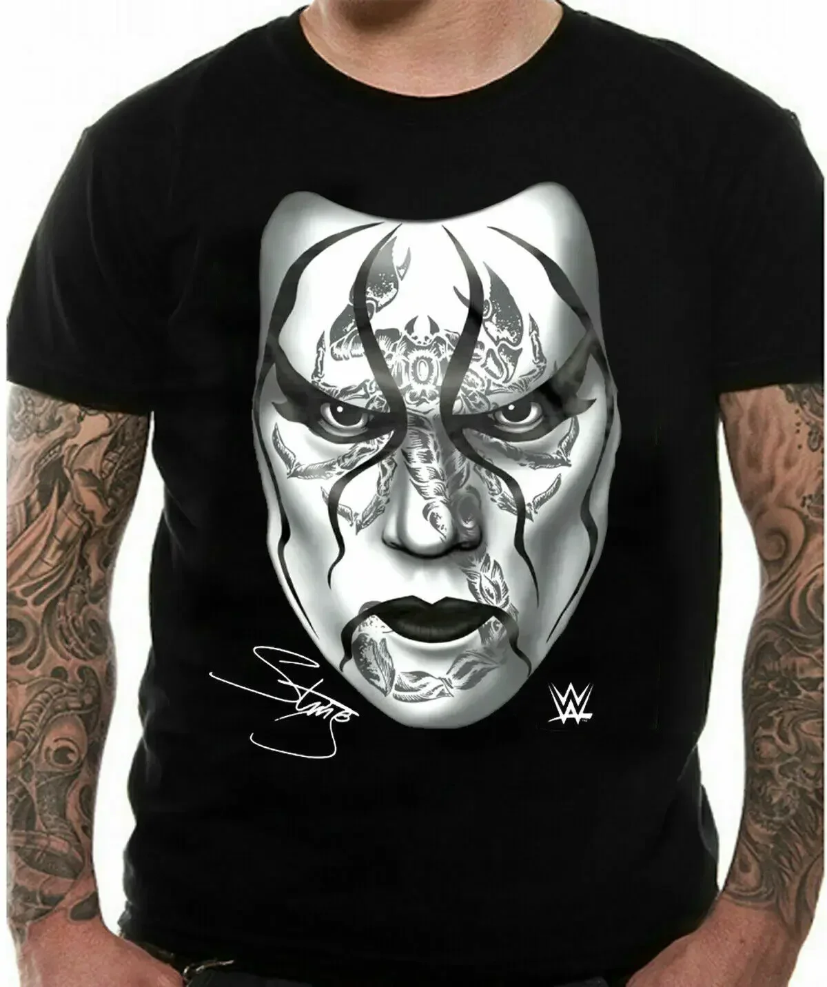 

AEW Sting Face camiseta negra Sting Wrestling Unisex camiseta negra