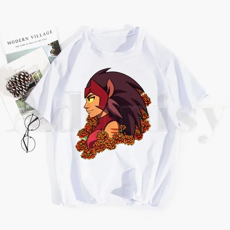 Adora Catra Love She Ra And Catra Cartoon Artwork Tshirt Hip Hop Girl Print Top Tees Harajuku Tshirts Fashion Summer T-shirt