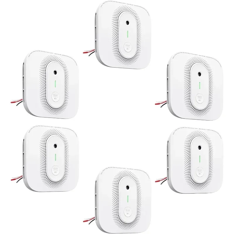 Smoke Detector Carbon Monoxide Detector Combo Hardwired with Voice Location, Hardwired Interconnected Smoke and Carbon Monoxide