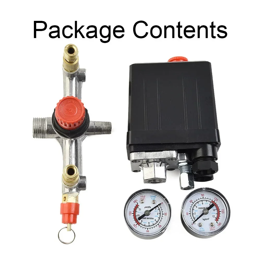 Air Compressor Pump Control Switch w/ Gauges, Manifold Regulator Protect Your Equipment, Ensure Optimal Pressure