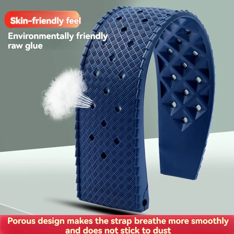 Pulseiras de relógio de silicone de 20mm 22mm, pulseiras universais de borracha à prova d'água e resistentes ao suor para relógios Rolex Seiko e Casio