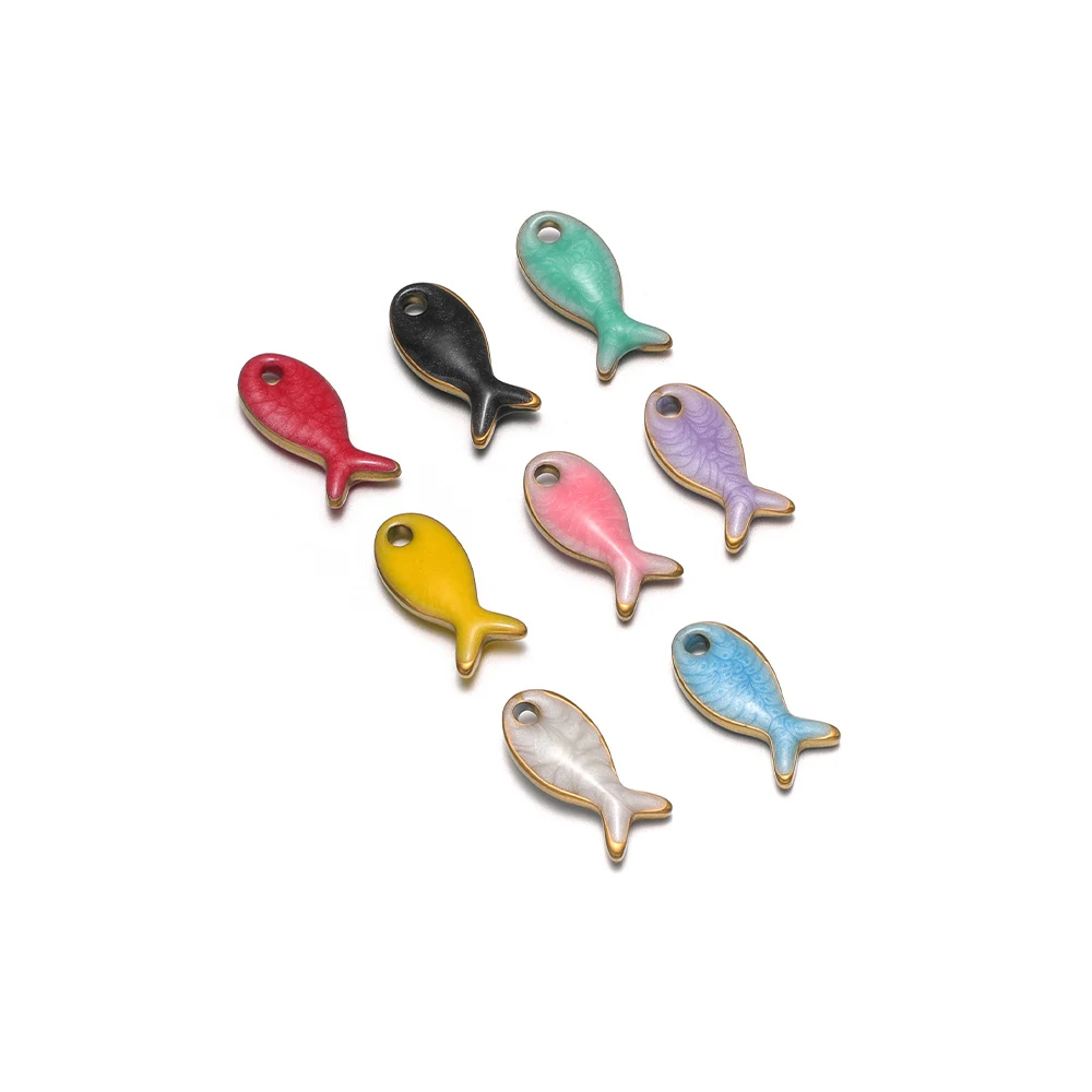 20 قطعة الفولاذ المقاوم للصدأ المينا فرس البحر دولفين الأسماك Charms أقراط المعلقات DIY بها بنفسك لوازم المجوهرات أساور القلائد صنع