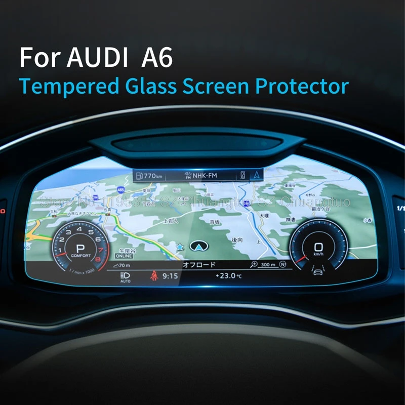 Osłona ze szkła hartowanego do audi A6 lub A7 2019-2024 Nawigacja samochodowa GPS i panel przyrządów Folia ochronna ekranu LCD — zdjęcie 5