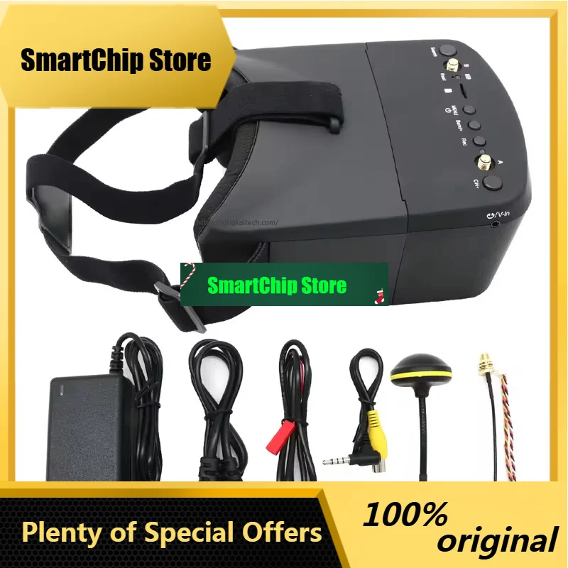 SmCp5.8G 40CH 5 Inch 800*480 Video Headset HD DVR Diversity Skyzone FPV Goggles With Battery For RC Model RC FPV Drone RC Cars