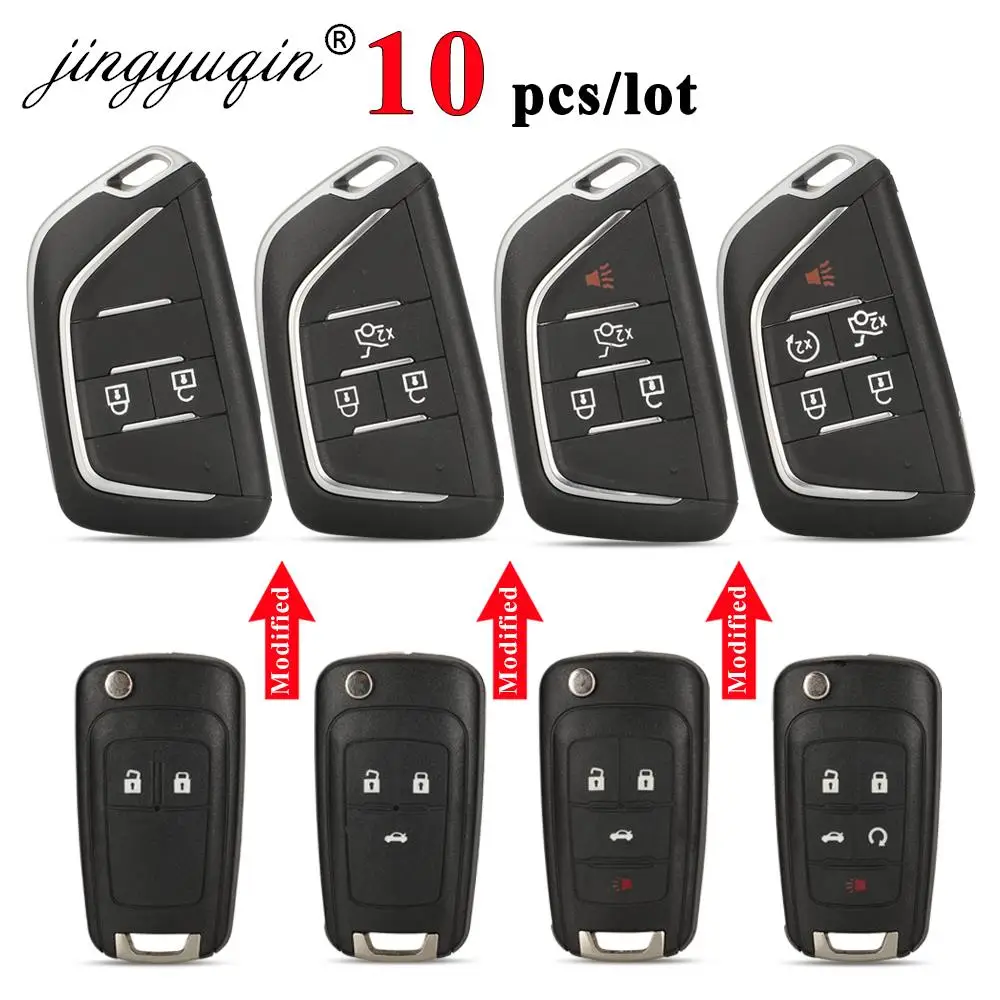 jingyuqin 10pcs Modified Remote Key Shell Case For Chevrolet Cruze Epica Camaro Impala Malibu Opel Astra Insignia Vauxhall Buick