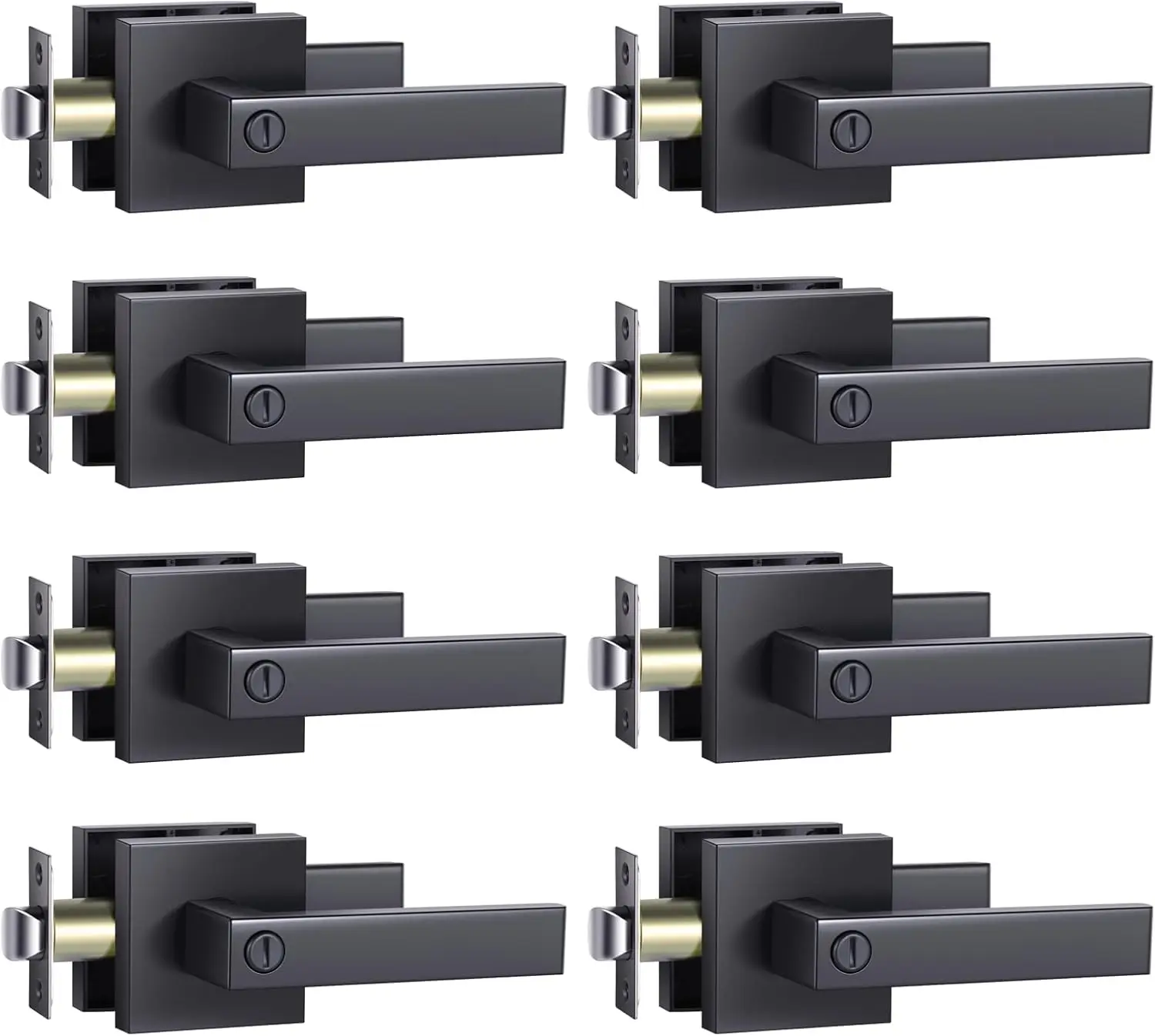 

Levers, 8 Pack Privacy Black Handle Knobs Interior Heavy Duty Matte Black knob with Modern Contemporary