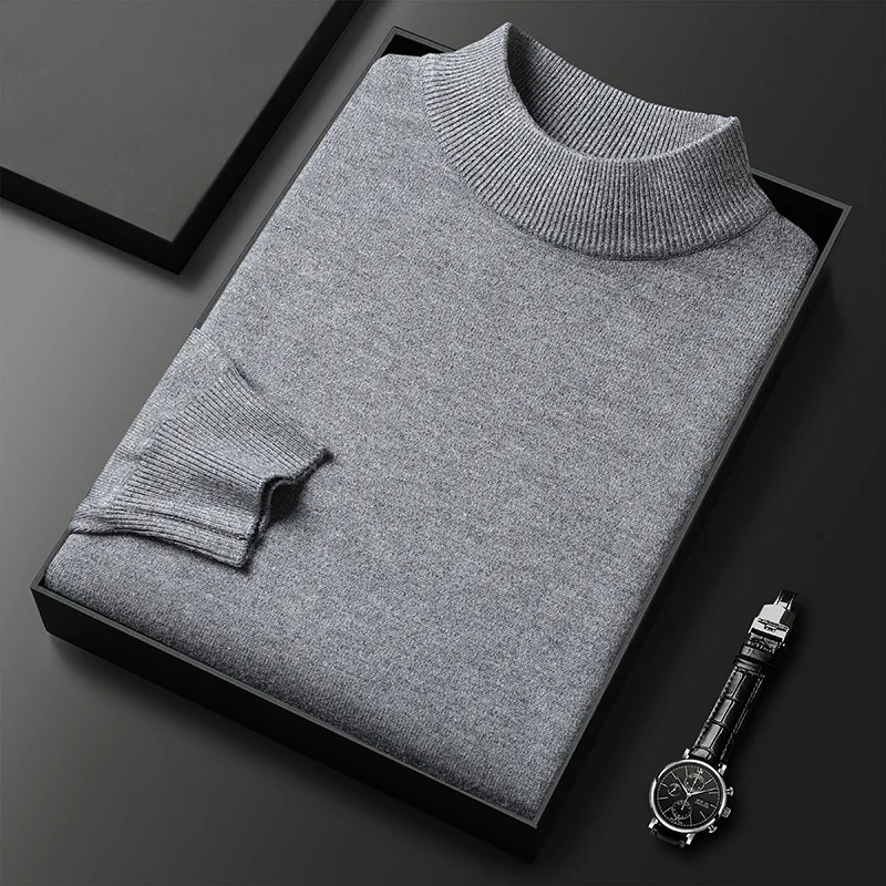 New Xiaomi YOUPIN men's half high collar sweater autumn and winter comfortable warm solid color knitted bottoming shirt