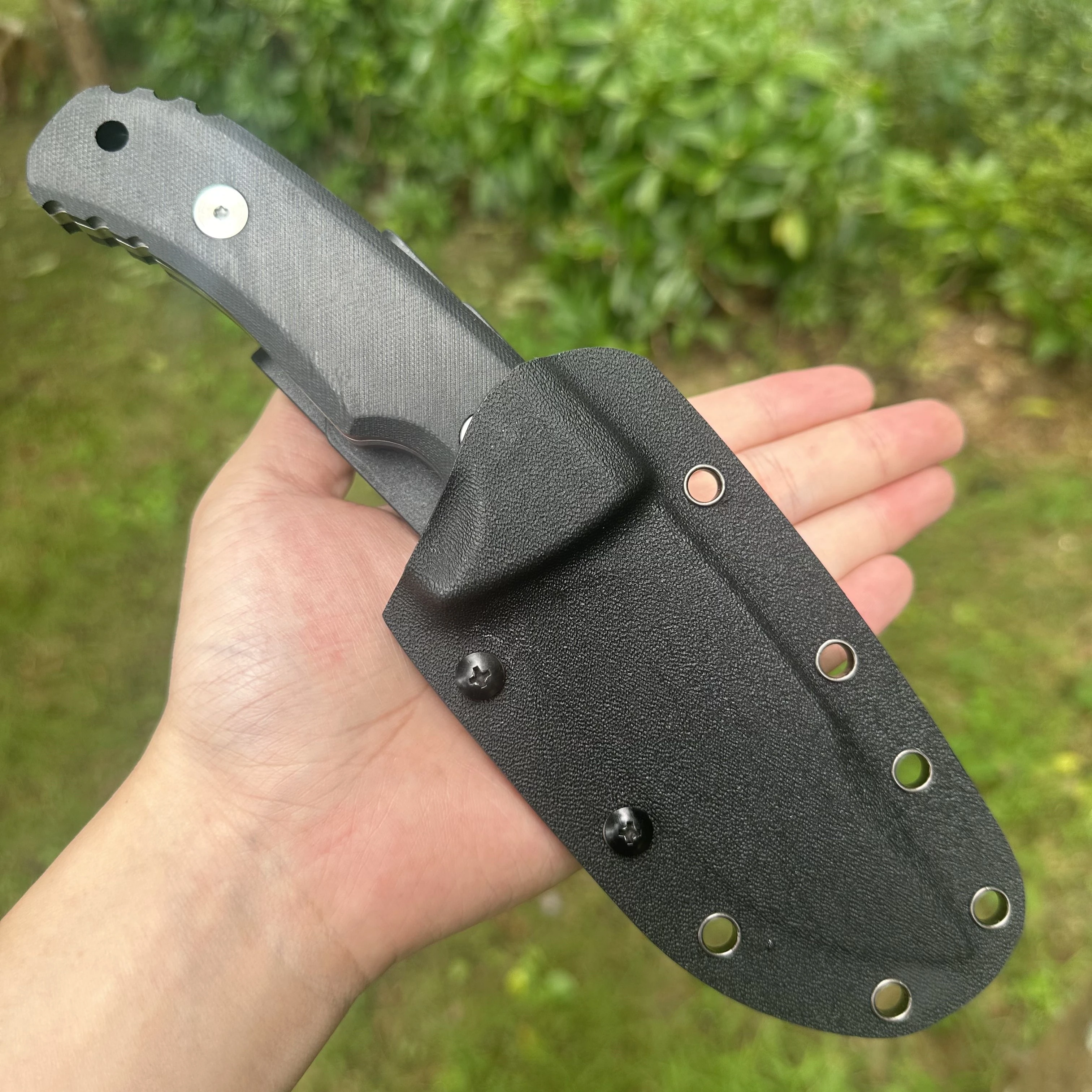 Topwell Handmade Outdoor Knife Fixed D2 Blade G10 Handle Sharp&Solid With K-Sheath Tatical Hunting Svrviaval Knife CM021