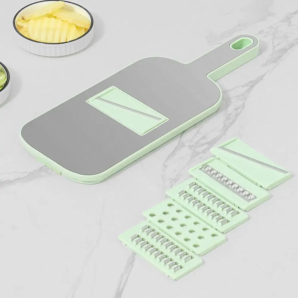 

Non-slip Handle Grater Kitchen Grater Set Stainless Steel Multifunctional Grater with 6 Blades Drain Basket Easy for Efficient