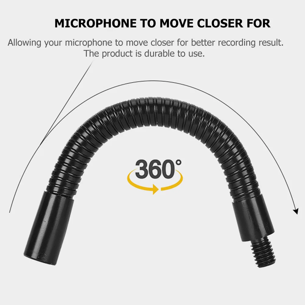 خرطوم تمديد دعامة الميكروفون، رقبة معقوفة مرنة لاستبدال حامل الميكروفون، ملحق تسجيل الاستوديو المتين، حامل الميكروفون #4