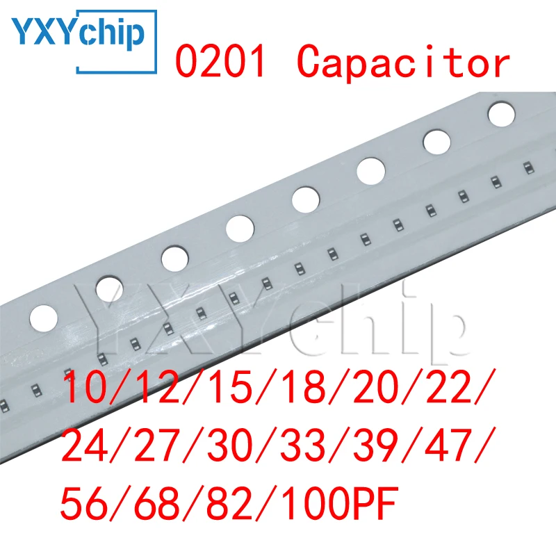 100pcs SMD Capacitor 10/12/15/18/20/22/24/27/30/33/39/47/56/68/82/100PF C0G NPO 50V 100V ±5%