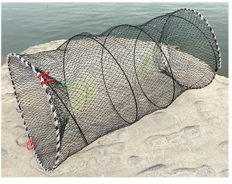 40*80CM Teleskop Faltbare Krebse Krabben Fisch Falle Net Garnelen Hummer Käfig Zusammenklappbare Tragbare Angeln Klapp Fänger Creel – Detail 10