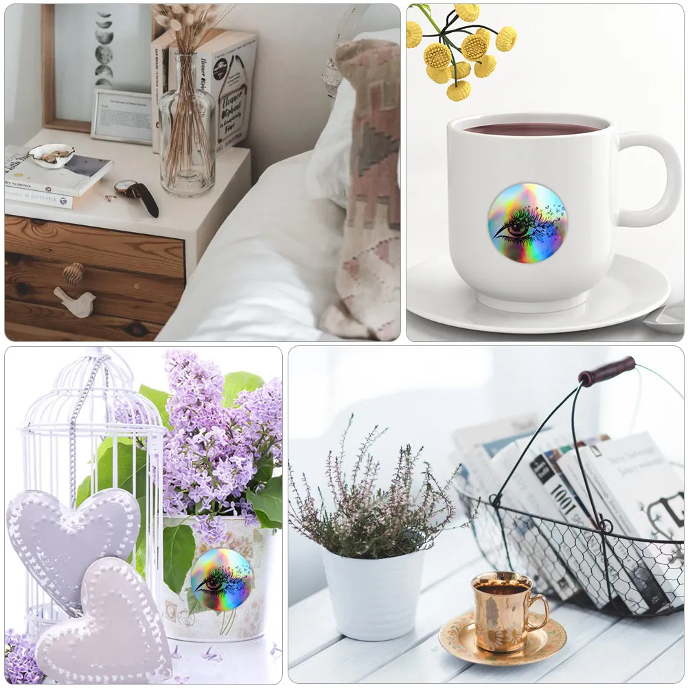 

1 Roll Silver Foil Eyelash Stickers Strong Adhesion Sealing Labels for Gift Boxes Biscuit Wraps Party Favors Creative Decorative